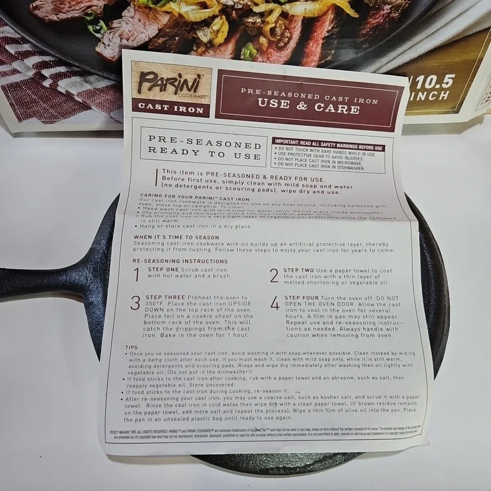 *NIB* Parini Cookware Premium Cast Iron 10.5